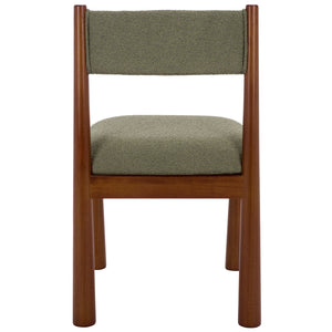 Makiko Dining Chair With Sculpted Wood Frame And Plush Upholstered Seat For Stylish Everyday Comfort