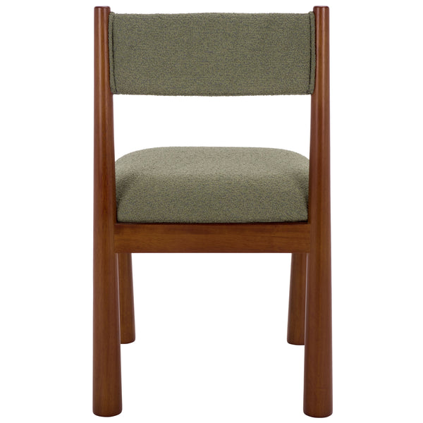 Makiko Dining Chair With Sculpted Wood Frame And Plush Upholstered Seat For Stylish Everyday Comfort
