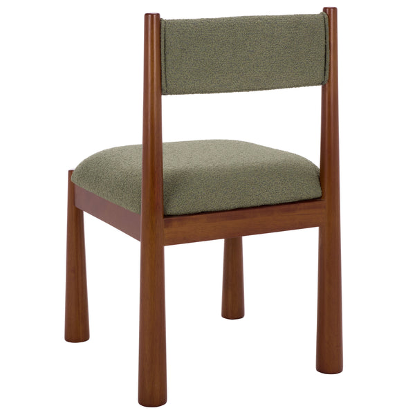 Makiko Dining Chair With Sculpted Wood Frame And Plush Upholstered Seat For Stylish Everyday Comfort