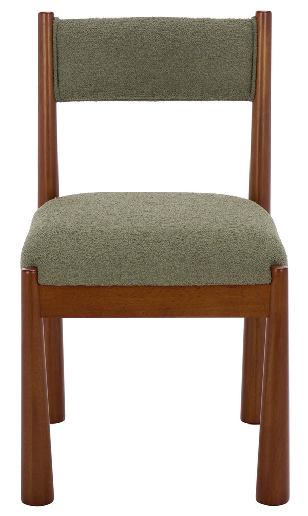 Makiko Dining Chair With Sculpted Wood Frame And Plush Upholstered Seat For Stylish Everyday Comfort
