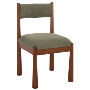 Makiko Dining Chair With Sculpted Wood Frame And Plush Upholstered Seat For Stylish Everyday Comfort