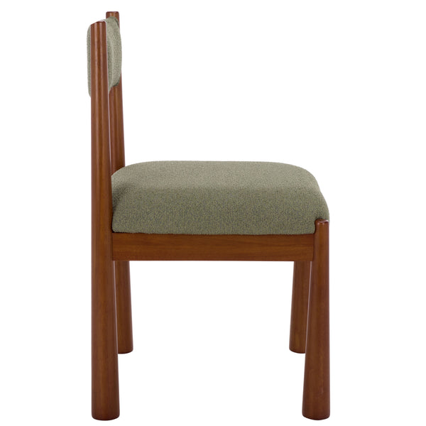 Makiko Dining Chair With Sculpted Wood Frame And Plush Upholstered Seat For Stylish Everyday Comfort