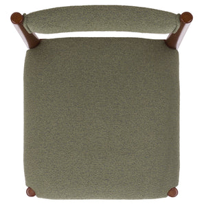 Makiko Dining Chair With Sculpted Wood Frame And Plush Upholstered Seat For Stylish Everyday Comfort