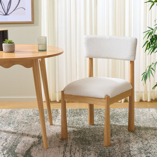 Koki Dining Chair With Solid Wood Frame And Cushioned Fabric Seat For Modern Coastal Comfort And Style