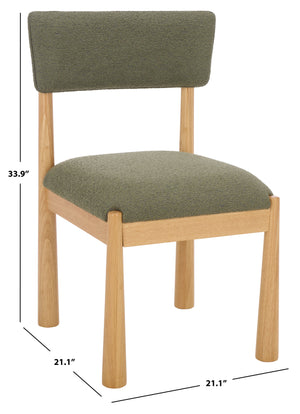 Koki Dining Chair With Solid Wood Frame And Cushioned Fabric Seat For Modern Coastal Comfort And Style