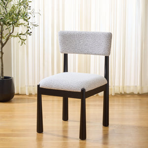 Koki Dining Chair With Solid Wood Frame And Cushioned Fabric Seat For Modern Coastal Comfort And Style