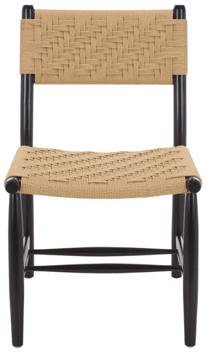 Safavieh Amiri Paper String Woven Dining Chair Scandinavian Mid-Century Modern Compact Seat DCH9223A-SET2