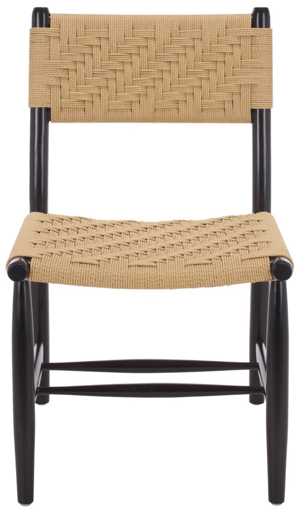 Safavieh Amiri Paper String Woven Dining Chair Scandinavian Mid-Century Modern Compact Seat DCH9223A-SET2