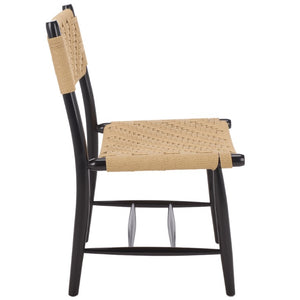 Safavieh Amiri Paper String Woven Dining Chair Scandinavian Mid-Century Modern Compact Seat DCH9223A-SET2