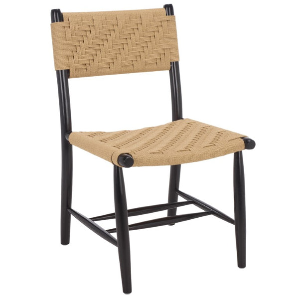 Safavieh Amiri Paper String Woven Dining Chair Scandinavian Mid-Century Modern Compact Seat DCH9223A-SET2