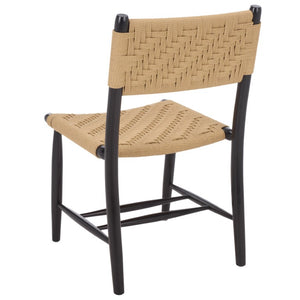 Safavieh Amiri Paper String Woven Dining Chair Scandinavian Mid-Century Modern Compact Seat DCH9223A-SET2