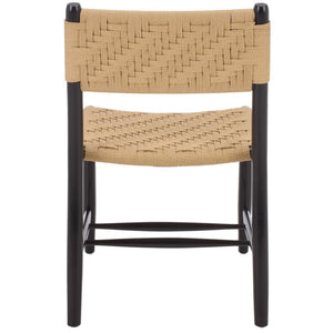Safavieh Amiri Paper String Woven Dining Chair Scandinavian Mid-Century Modern Compact Seat DCH9223A-SET2