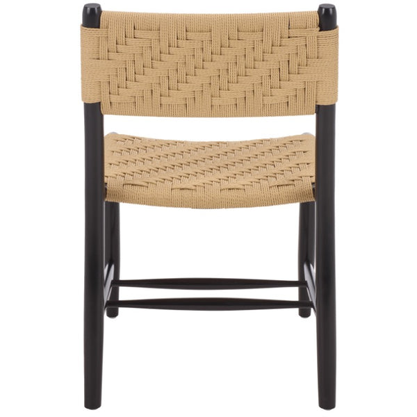 Safavieh Amiri Paper String Woven Dining Chair Scandinavian Mid-Century Modern Compact Seat DCH9223A-SET2