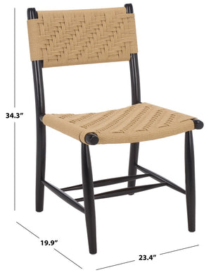 Safavieh Amiri Paper String Woven Dining Chair Scandinavian Mid-Century Modern Compact Seat DCH9223A-SET2