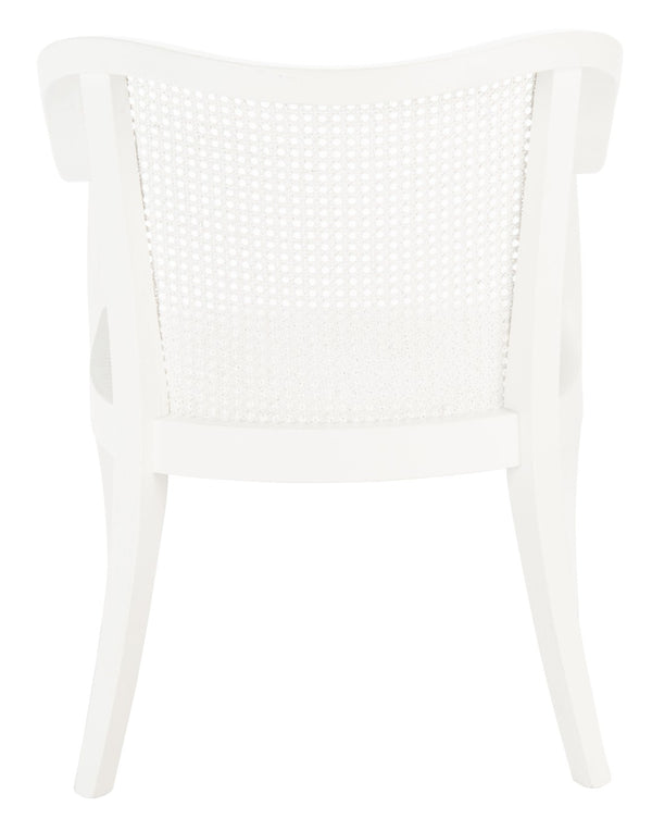 Safavieh Maika Dining Chair - Contemporary White Elm Frame With Cane Accents For Stylish Dining Comfort White DCH9500A