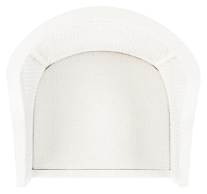Safavieh Maika Dining Chair - Contemporary White Elm Frame With Cane Accents For Stylish Dining Comfort White DCH9500A