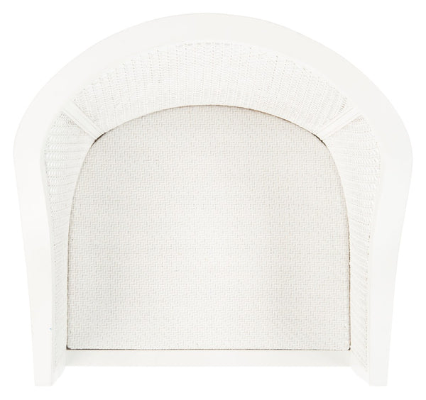 Safavieh Maika Dining Chair - Contemporary White Elm Frame With Cane Accents For Stylish Dining Comfort White DCH9500A