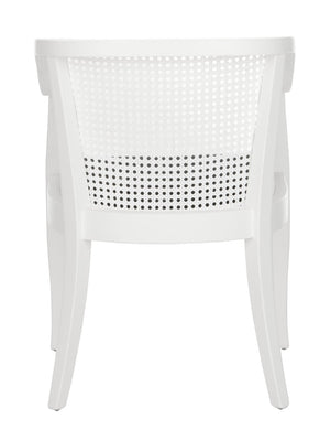 Safavieh Rina Dining Chair - Contemporary White Elm With Cane Back And Plush Black Cushion For Stylish Comfort DCH9501A
