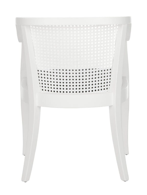 Safavieh Rina Dining Chair - Contemporary White Elm With Cane Back And Plush Black Cushion For Stylish Comfort DCH9501A