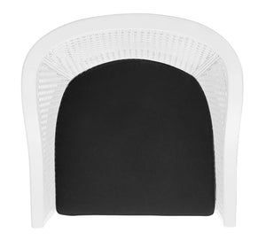 Safavieh Rina Dining Chair - Contemporary White Elm With Cane Back And Plush Black Cushion For Stylish Comfort DCH9501A