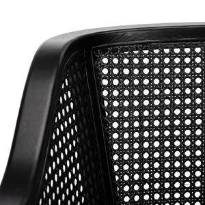 Safavieh Rina Dining Chair - Modern Elm Craftsmanship With Timeless Cane Detailing For Elegant Dining Spaces Black DCH9501C