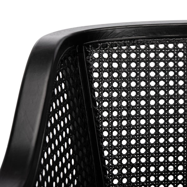 Safavieh Rina Dining Chair - Modern Elm Craftsmanship With Timeless Cane Detailing For Elegant Dining Spaces Black DCH9501C