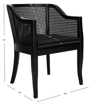 Safavieh Rina Dining Chair - Modern Elm Craftsmanship With Timeless Cane Detailing For Elegant Dining Spaces Black DCH9501C