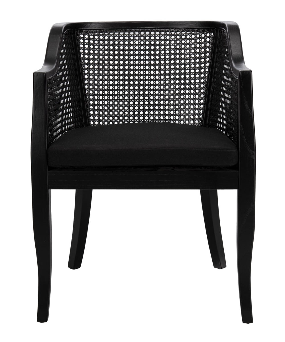 Safavieh Rina Dining Chair - Modern Elm Craftsmanship With Timeless Cane Detailing For Elegant Dining Spaces Black DCH9501C