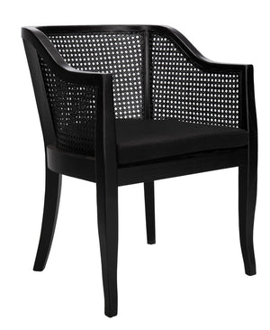 Safavieh Rina Dining Chair - Modern Elm Craftsmanship With Timeless Cane Detailing For Elegant Dining Spaces Black DCH9501C