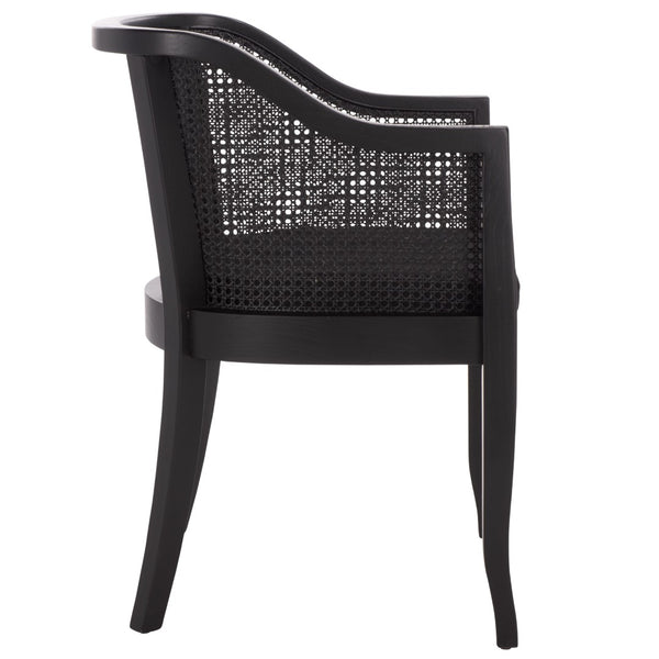 Safavieh Rina Dining Chair - Modern Elm Craftsmanship With Timeless Cane Detailing For Elegant Dining Spaces Black DCH9501C