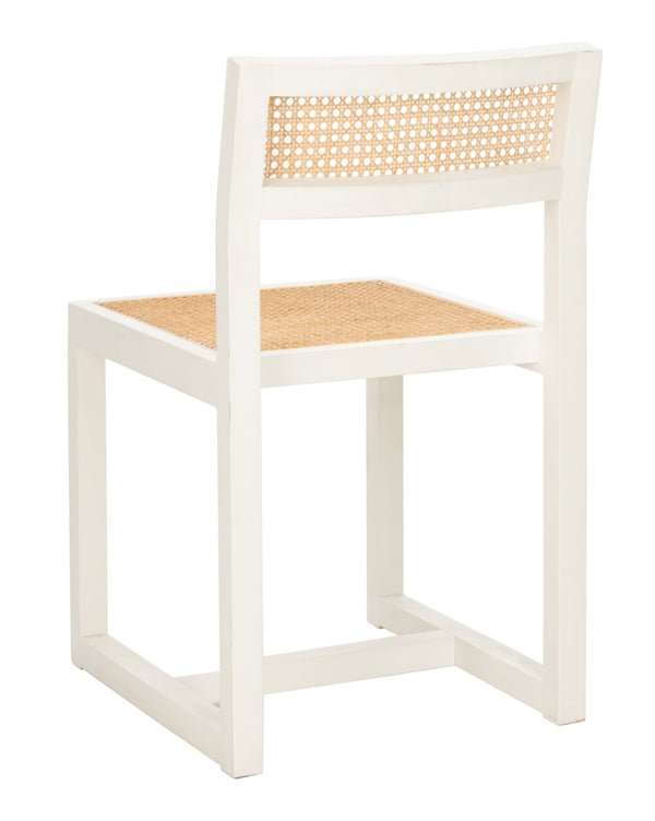 Safavieh Bernice Cane Dining Chair - Elegant Minimalist Design With Ergonomic Comfort For Modern Spaces White/Natural DCH9502A