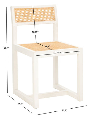 Safavieh Bernice Cane Dining Chair - Elegant Minimalist Design With Ergonomic Comfort For Modern Spaces White/Natural DCH9502A