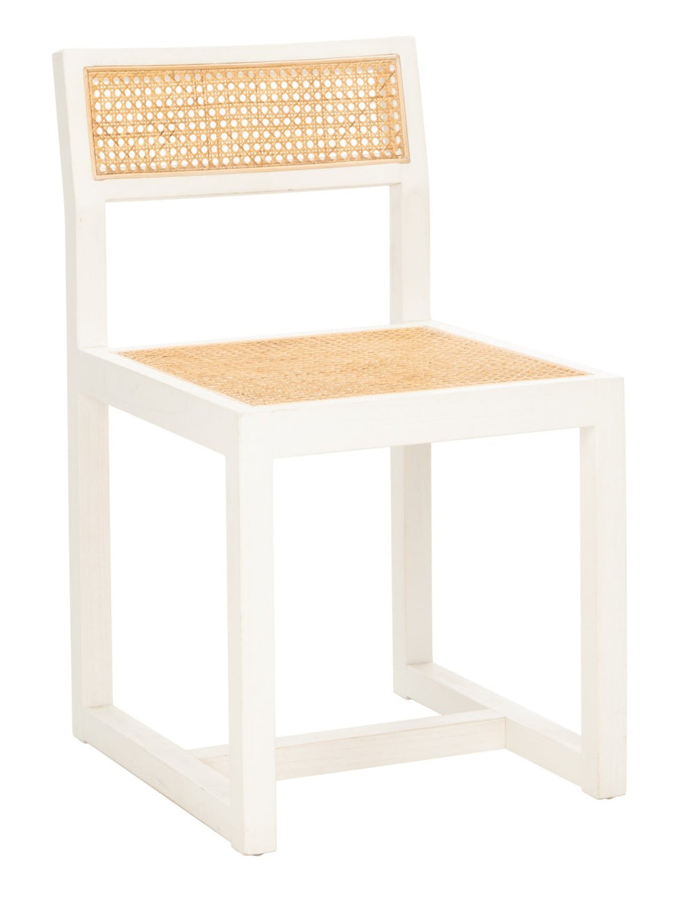 Safavieh Bernice Cane Dining Chair - Elegant Minimalist Design With Ergonomic Comfort For Modern Spaces White/Natural DCH9502A