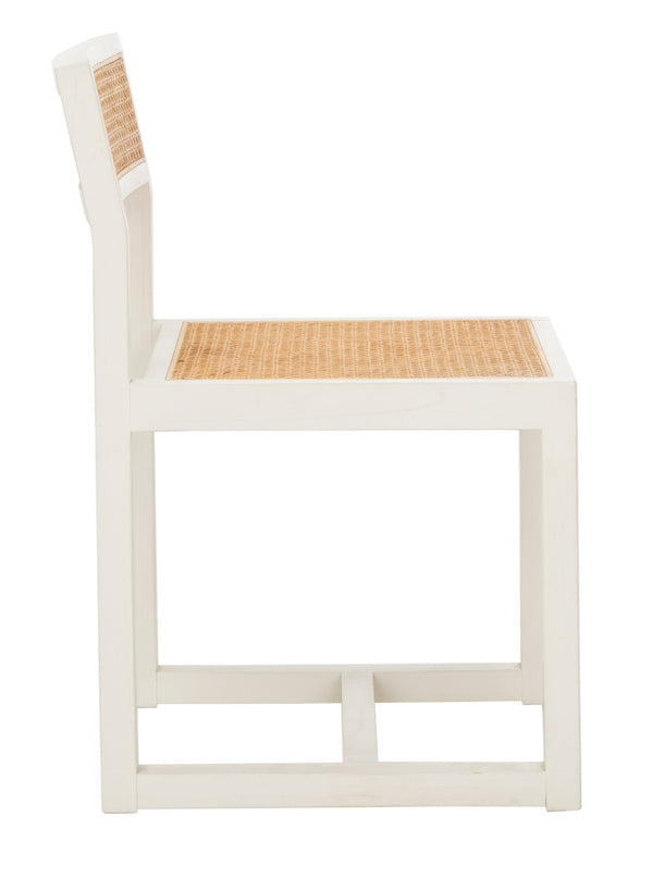 Safavieh Bernice Cane Dining Chair - Elegant Minimalist Design With Ergonomic Comfort For Modern Spaces White/Natural DCH9502A
