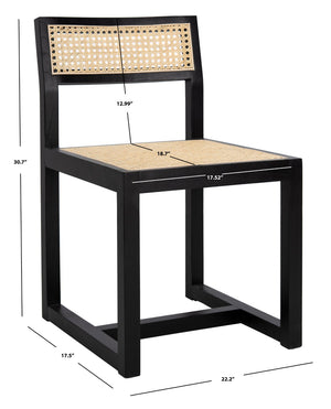 Safavieh Bernice Cane Dining Chair - Elegant Minimalist Design With Ergonomic Comfort For Modern Spaces Black/Natural DCH9502B