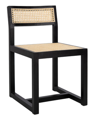 Safavieh Bernice Cane Dining Chair - Elegant Minimalist Design With Ergonomic Comfort For Modern Spaces Black/Natural DCH9502B