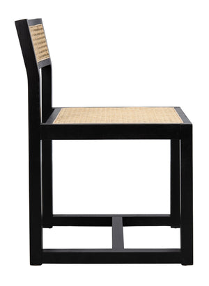 Safavieh Bernice Cane Dining Chair - Elegant Minimalist Design With Ergonomic Comfort For Modern Spaces Black/Natural DCH9502B