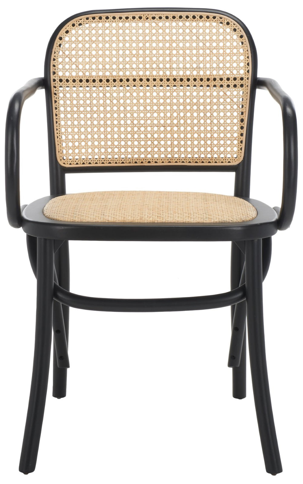Safavieh Keiko Cane Dining Chair - Timeless Japanese Craft Meets Modern Design For Elegant Dining Spaces Black/Natural DCH9503B