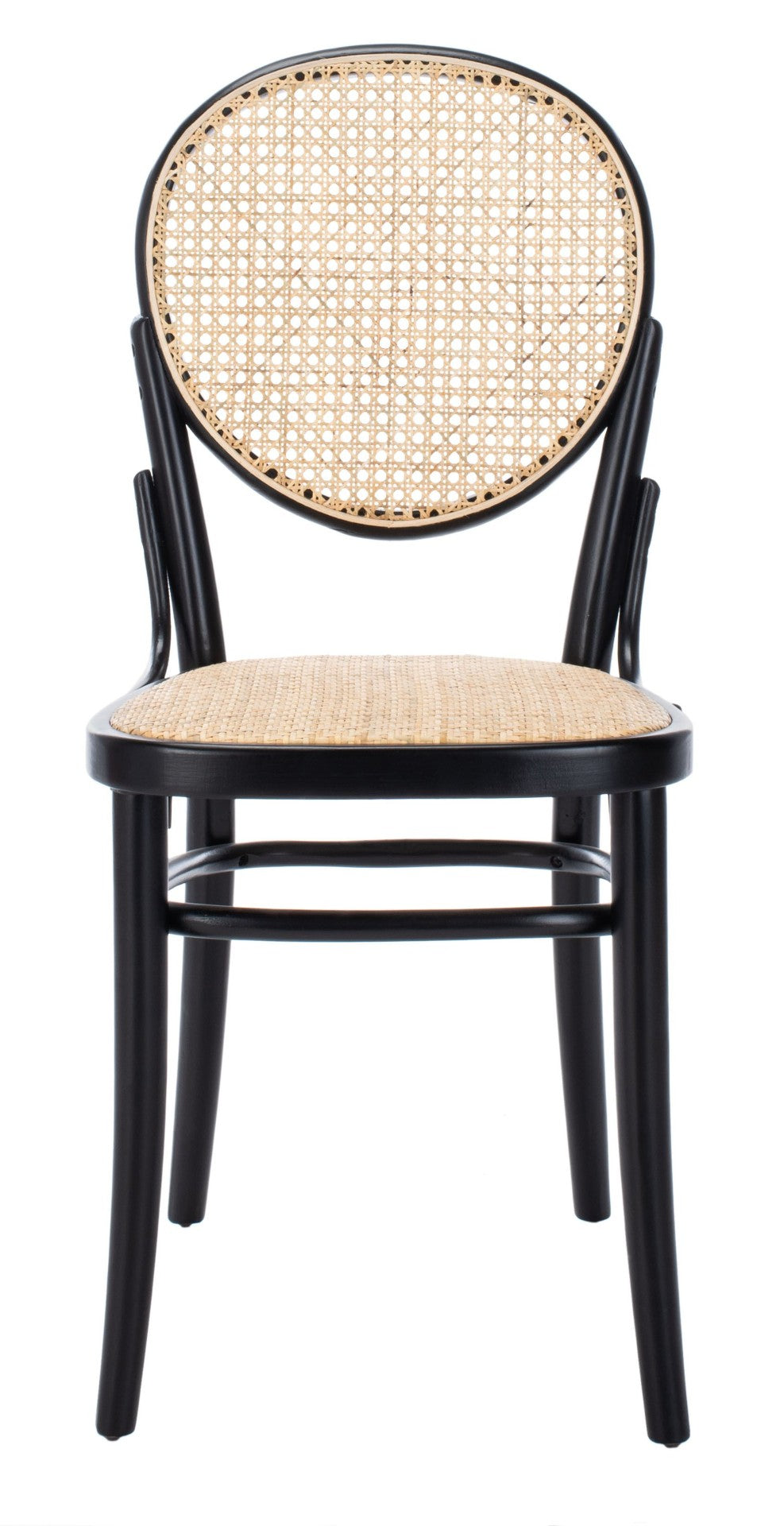 Safavieh SONIA Cane Dining Chair - Handcrafted Elegance with Sleek Beechwood Frame for Modern Interiors Black / Natural DCH9504B-SET2