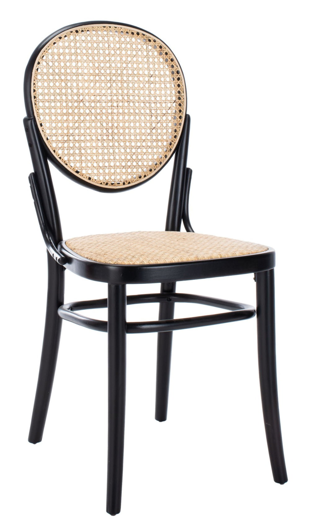 Safavieh SONIA Cane Dining Chair - Handcrafted Elegance with Sleek Beechwood Frame for Modern Interiors Black / Natural DCH9504B-SET2