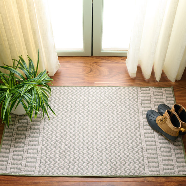 Safavieh Deco Sage Ivory Accent Rug 2'3"X3'9" – Cotton Low-Profile Geometric Rug, Coastal Contemporary Charm DCO101Y-2745