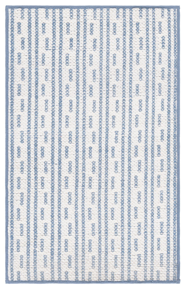 Safavieh Deco Indian-crafted Power Loomed Cotton Rug – Timeless Design, Washable, Plush, And Elegant Home Decor Blue ,Ivory Cotton Dco103m-2745