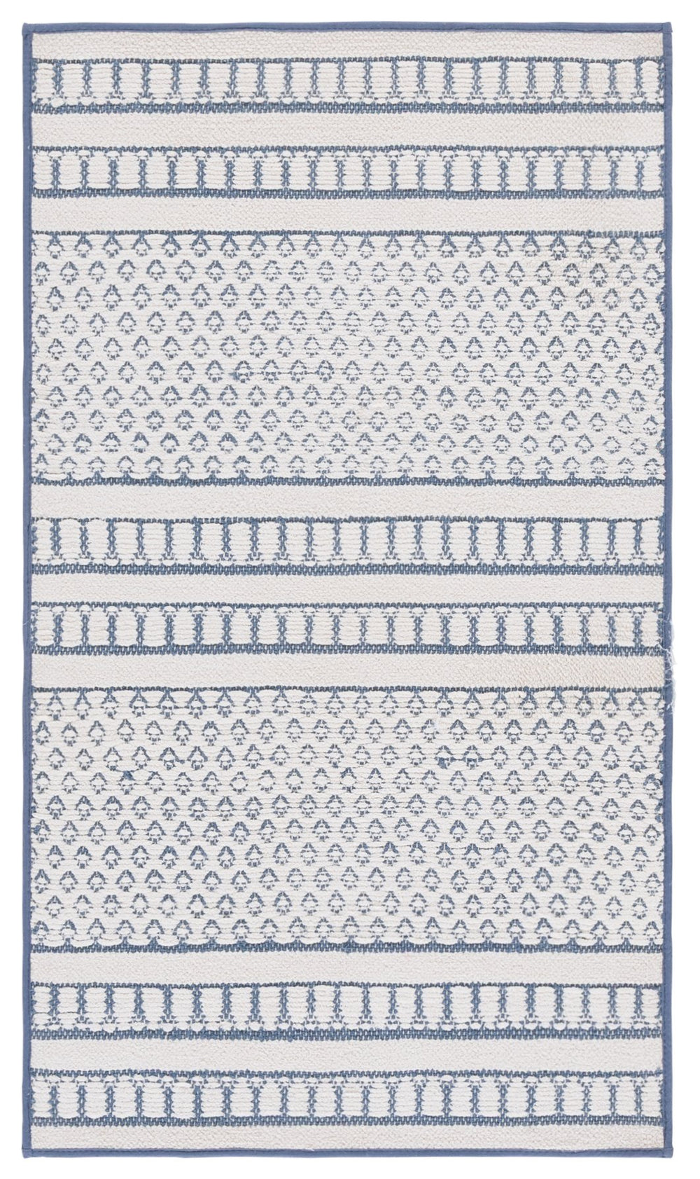 Safavieh Deco Accent-shaped Area Rug In Blue Ivory - Elegant 2'3" X 3'9" Cotton, Washable & Stylish Comfort Blue ,Ivory Cotton Dco106m-2745