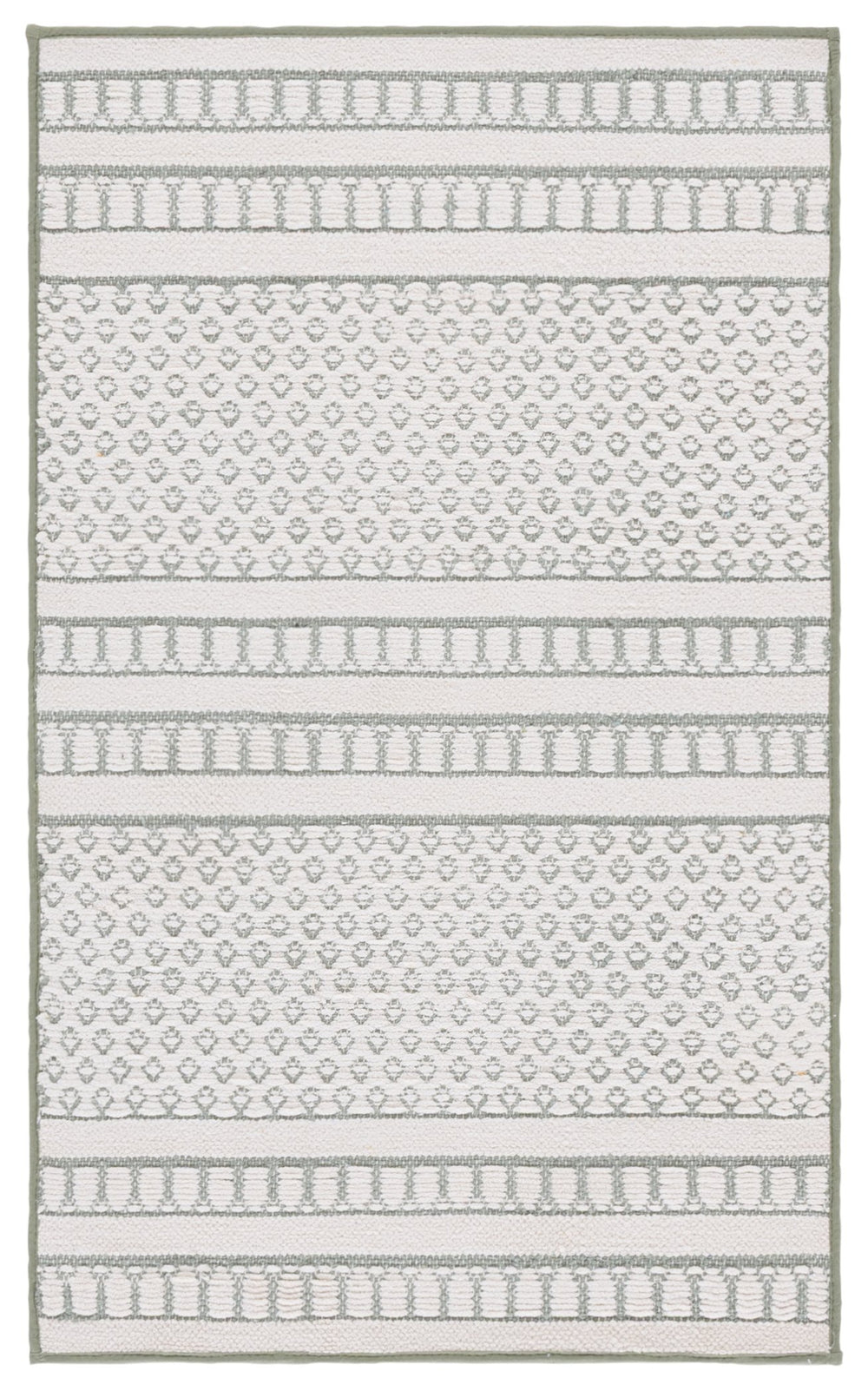 Safavieh Deco Sage Ivory Cotton Accent Rug 2'3"X3'9" – Coastal Geometric, Low-Profile 3/8" Pile, Washable DCO106Y-2745