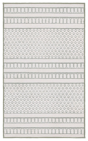 Safavieh Deco Sage Ivory Cotton Accent Rug 2'3"X3'9" – Coastal Geometric, Low-Profile 3/8" Pile, Washable DCO106Y-2745