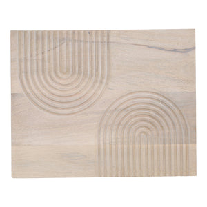 Moe's Home Passages Carved Mango Wood Wall Art With Unique Curved Design - Sustainable Home Decor Accent White Mango Wood Dd-1044-18