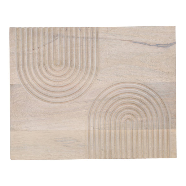Moe's Home Passages Carved Mango Wood Wall Art With Unique Curved Design - Sustainable Home Decor Accent White Mango Wood Dd-1044-18