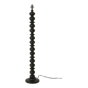 Moe's Home Gwen Floor Lamp - Vintage-inspired Mango Wood Design With Textured Cotton Shade For Elegant Spaces Black Mango Wood Base,Textured Cotton Shade Dd-1050-02-0