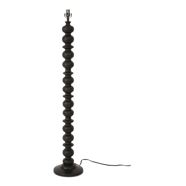 Moe's Home Gwen Floor Lamp - Vintage-inspired Mango Wood Design With Textured Cotton Shade For Elegant Spaces Black Mango Wood Base,Textured Cotton Shade Dd-1050-02-0