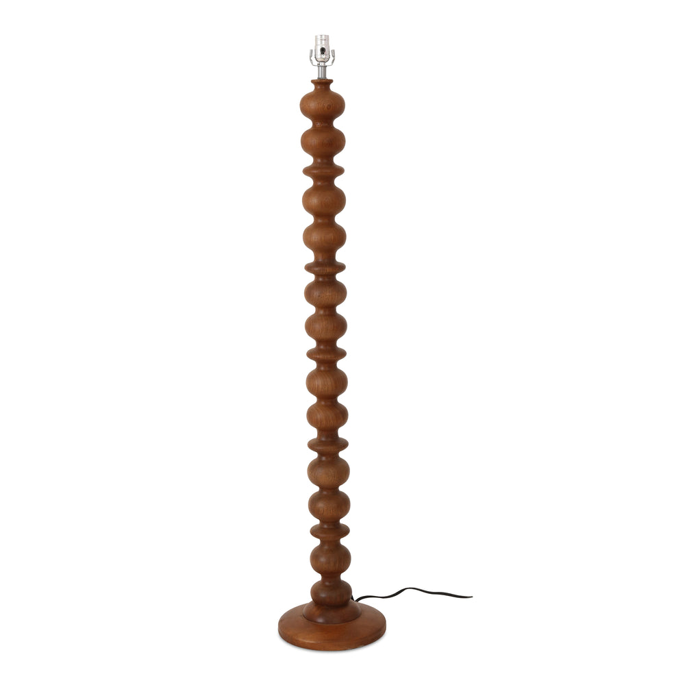 Moe's Home Gwen Floor Lamp - Vintage-inspired Mango Wood Design With Textured Cotton Shade For Elegant Spaces Brown Mango Wood Base,Textured Cotton Shade Dd-1050-21-0